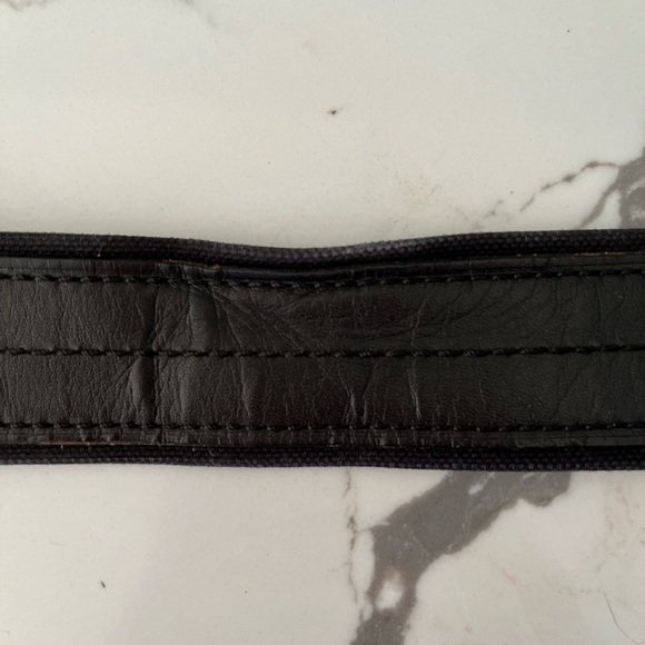 Men's Coach 100% Black Leather Belt Silvertone Buckle - Picture 9 of 13